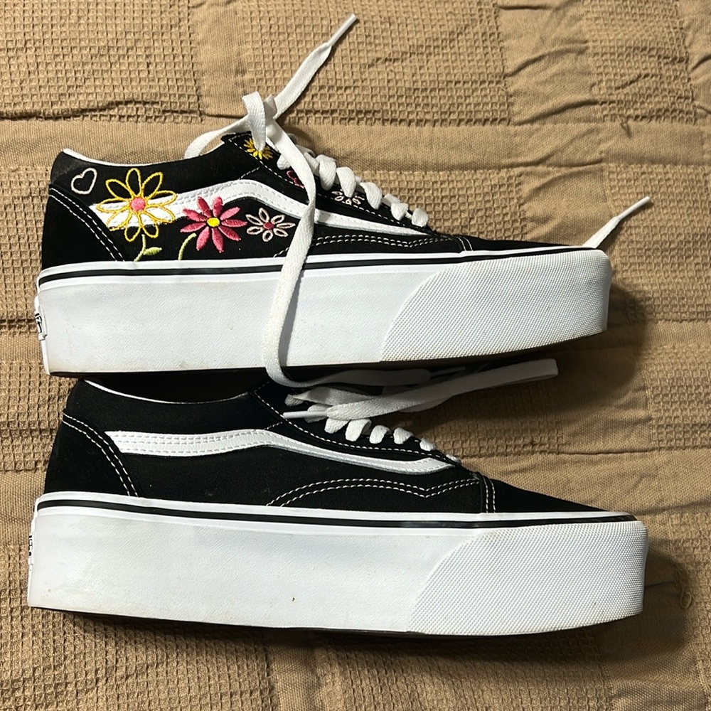 Vans Old Skool Stackform floral flower women's size 9